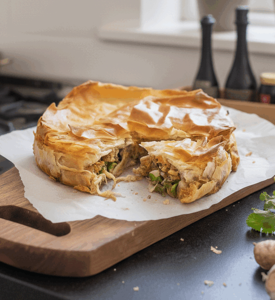 loempiataart met kipgehakt