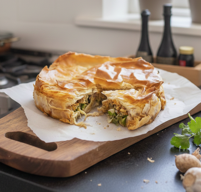 loempiataart met kipgehakt