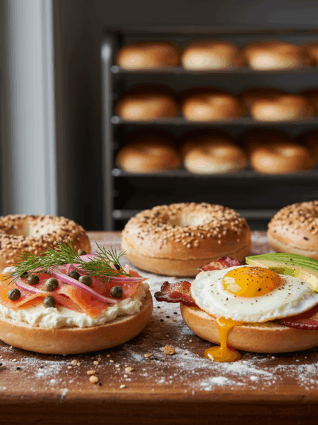 Lox Bagel en Bacon ei avocado Bagel