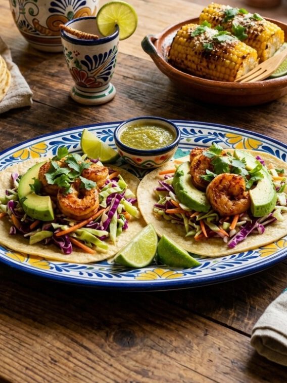 garnalen taco coleslaw avocado