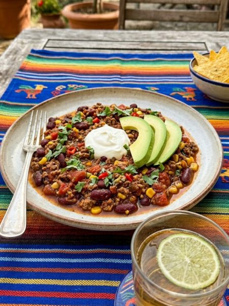 chili con carne avocado